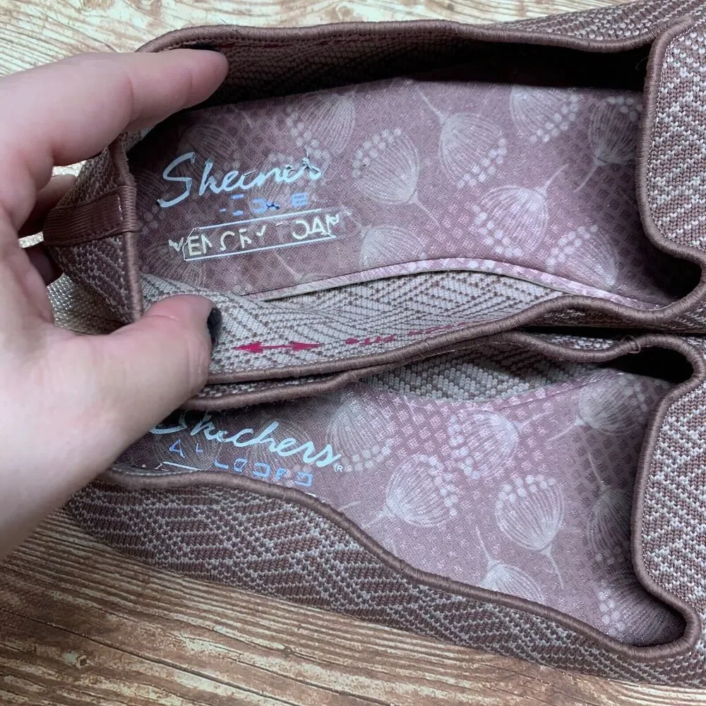 Skechers Women Flats Pink 8.5 38.5 Air Cooled Memory Foam‎ Pointed Toe
